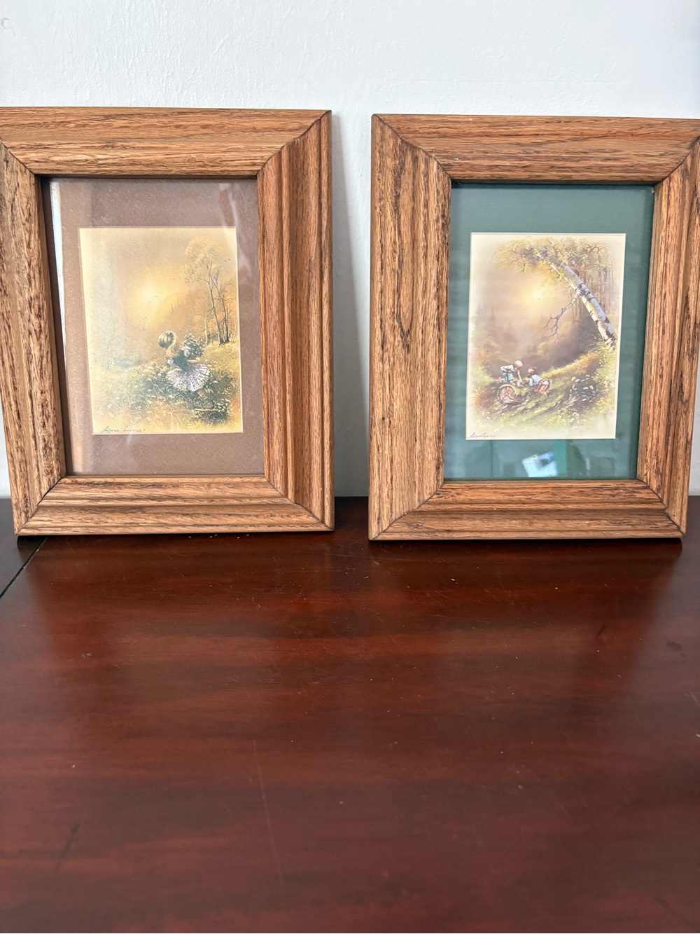 Andres Orpinas Framed Mounted Lithograph Set Of 2 Cottagecore Vintage Nature